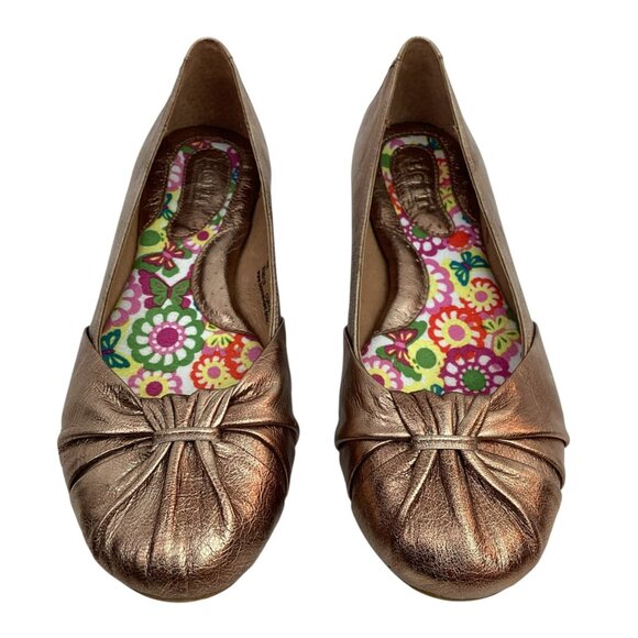 Born Handcrafted Womens 8M Copper Leather Flats - Picture 2 of 13